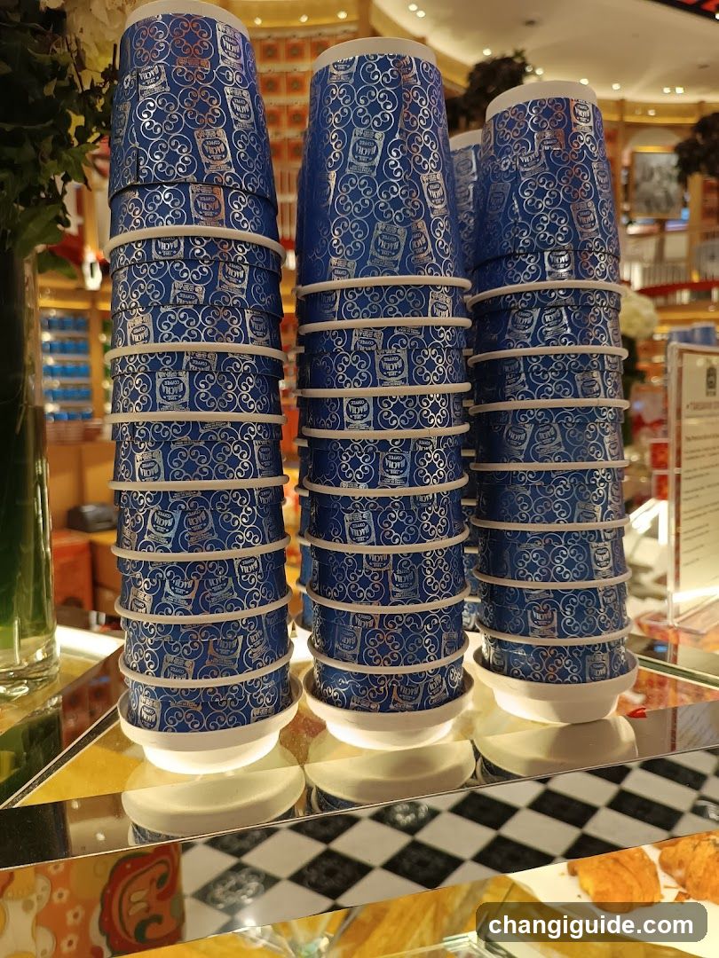 Blue Patterned Cups Display