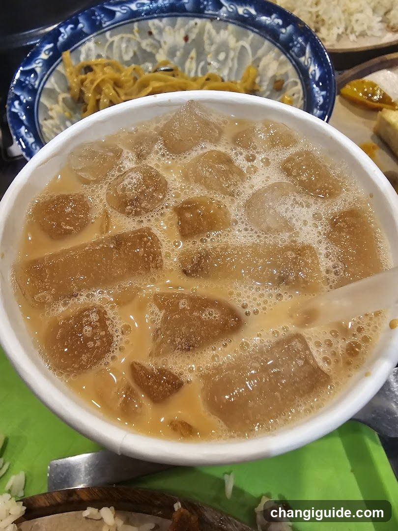 Bowl of Iced Milk Tea with Jellies