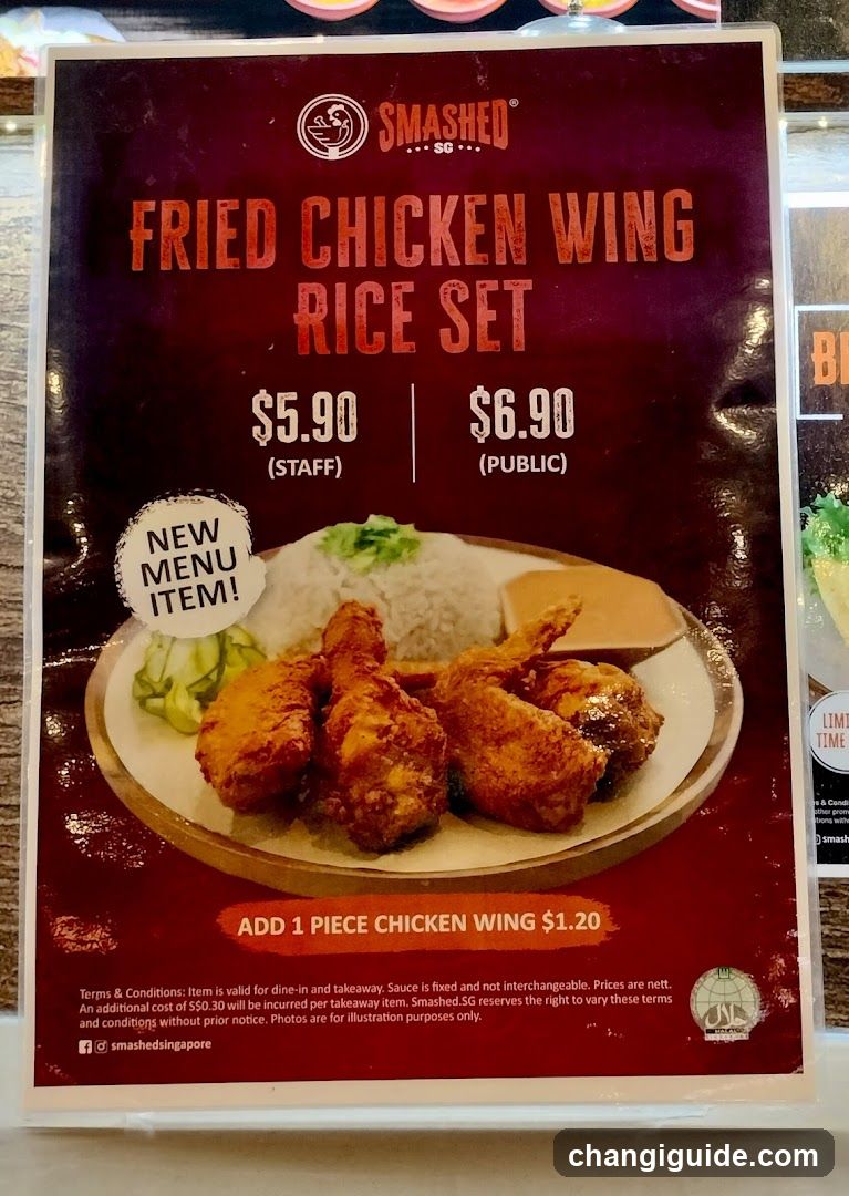 Fried Chicken Wing Rice Set Menu Board