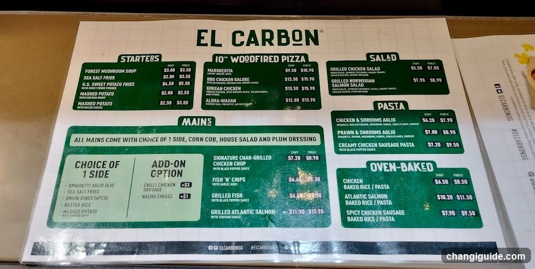 El Carbon Menu
