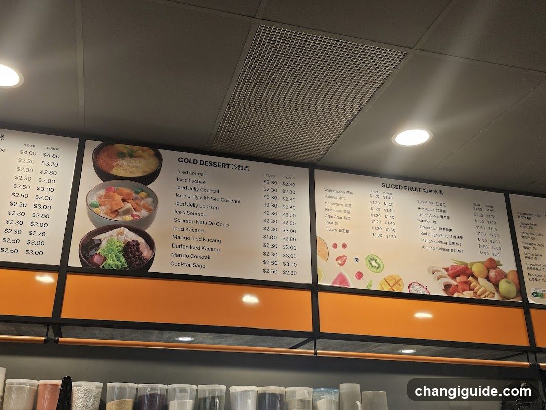 Cold Dessert and Sliced Fruit Menu Board