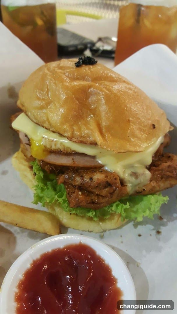 Fried Chicken Sandwich with Fries and Ketchup