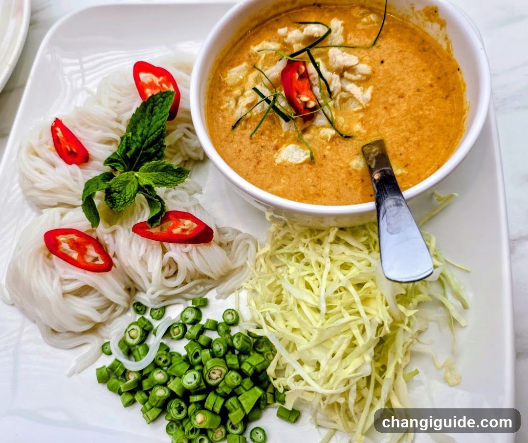Thai Noodle Soup with Garnishes