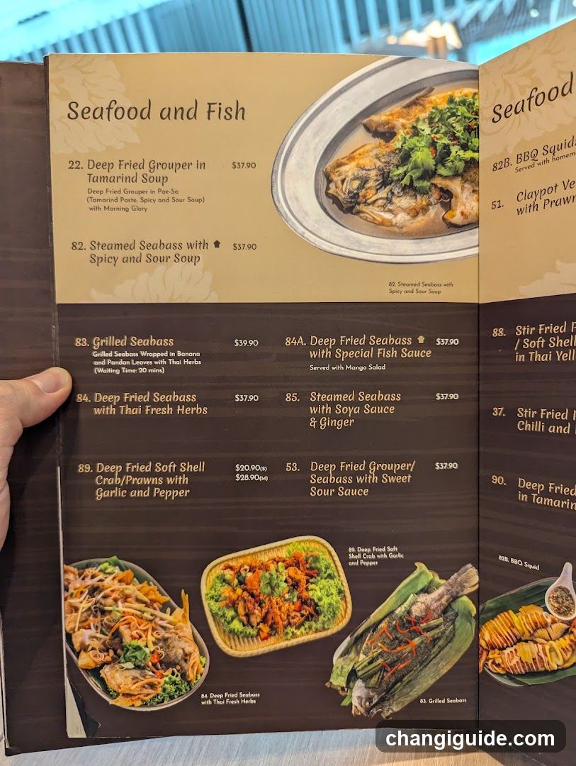 Seafood and Fish Menu Page