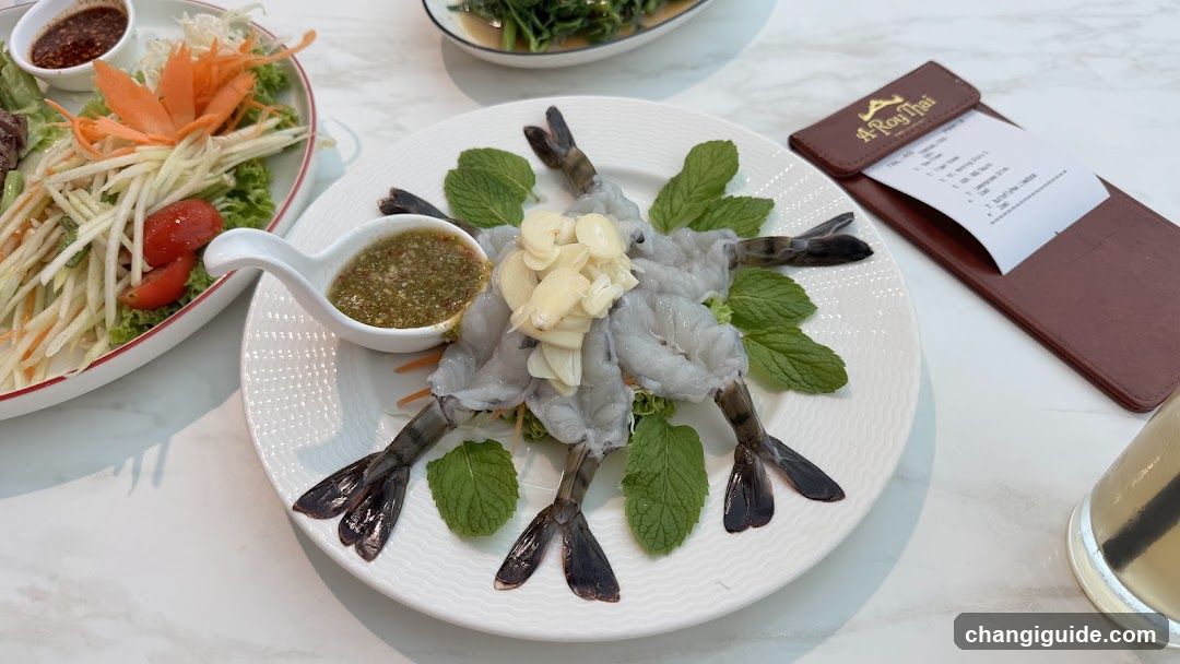 Raw Shrimp with Mint and Garlic