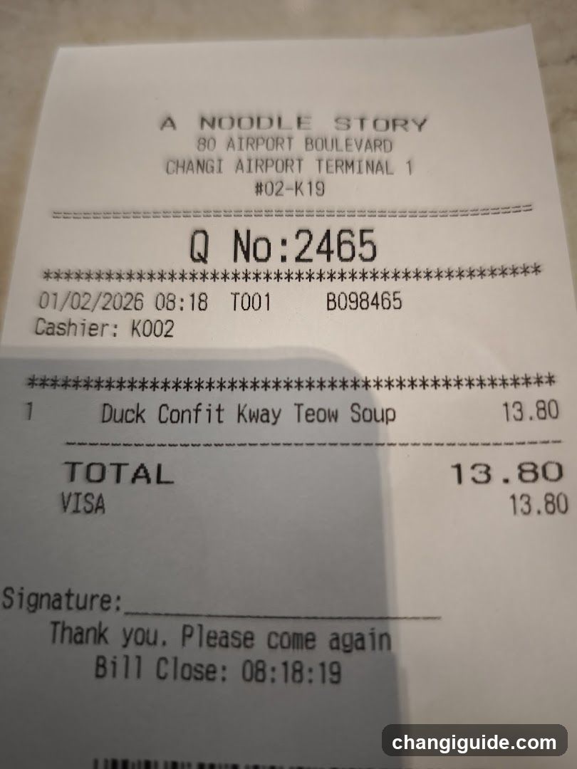 Receipt from A Noodle Story