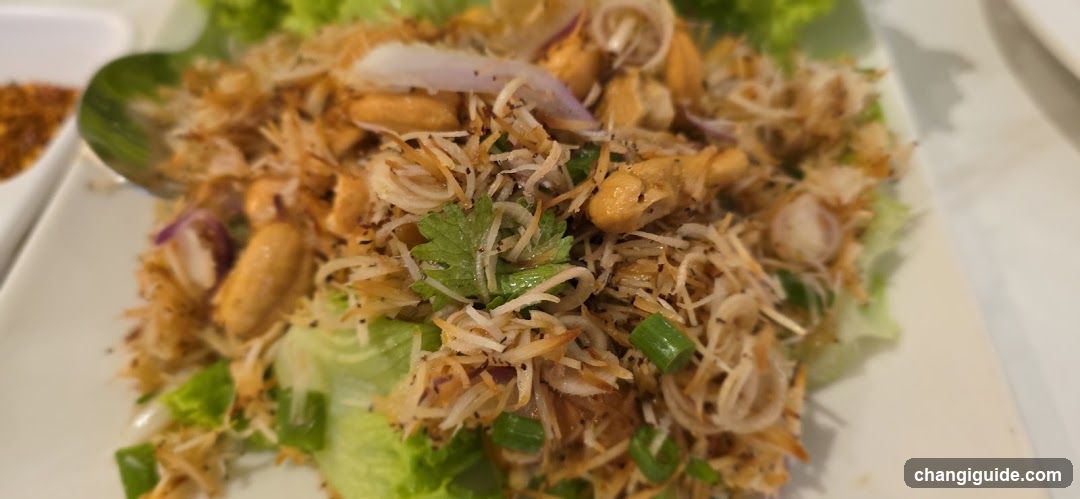 Thai-style Fried Shrimp Salad with Peanuts and Cilantro