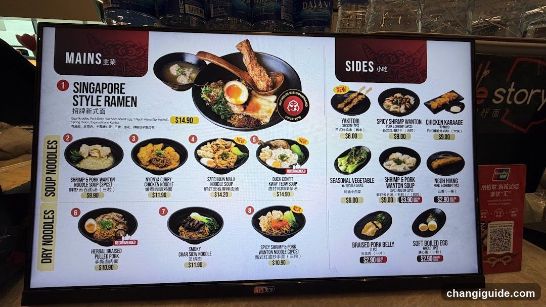Singapore Style Ramen Menu Board