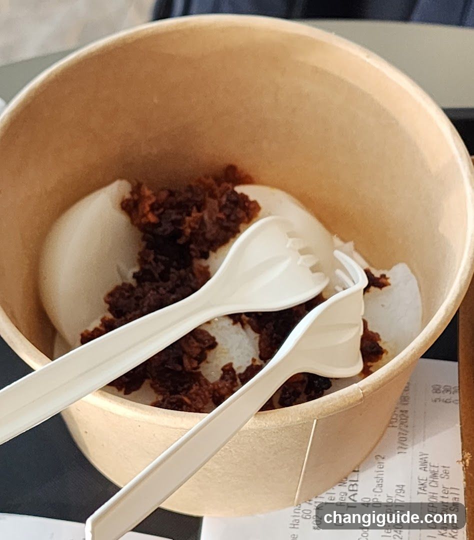 Food in a paper cup