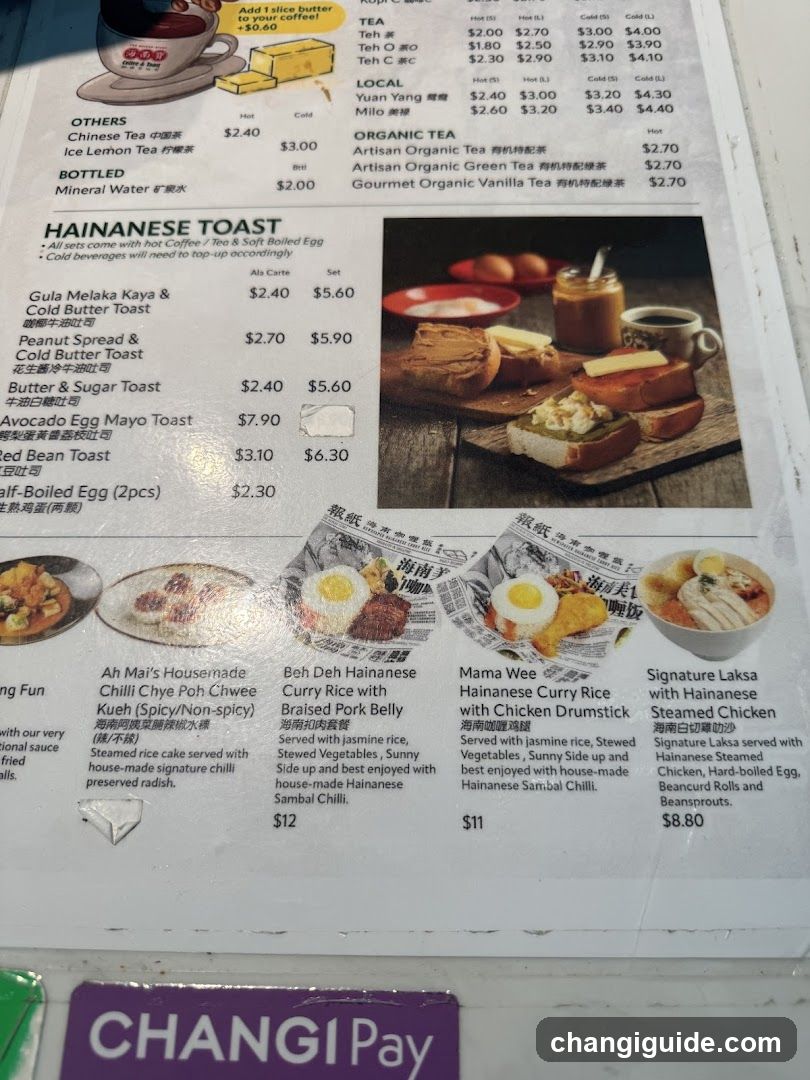 Hainanese Toast & Curry Rice Menu
