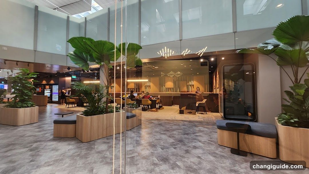 Modern Interior Lounge with Plants and Seating