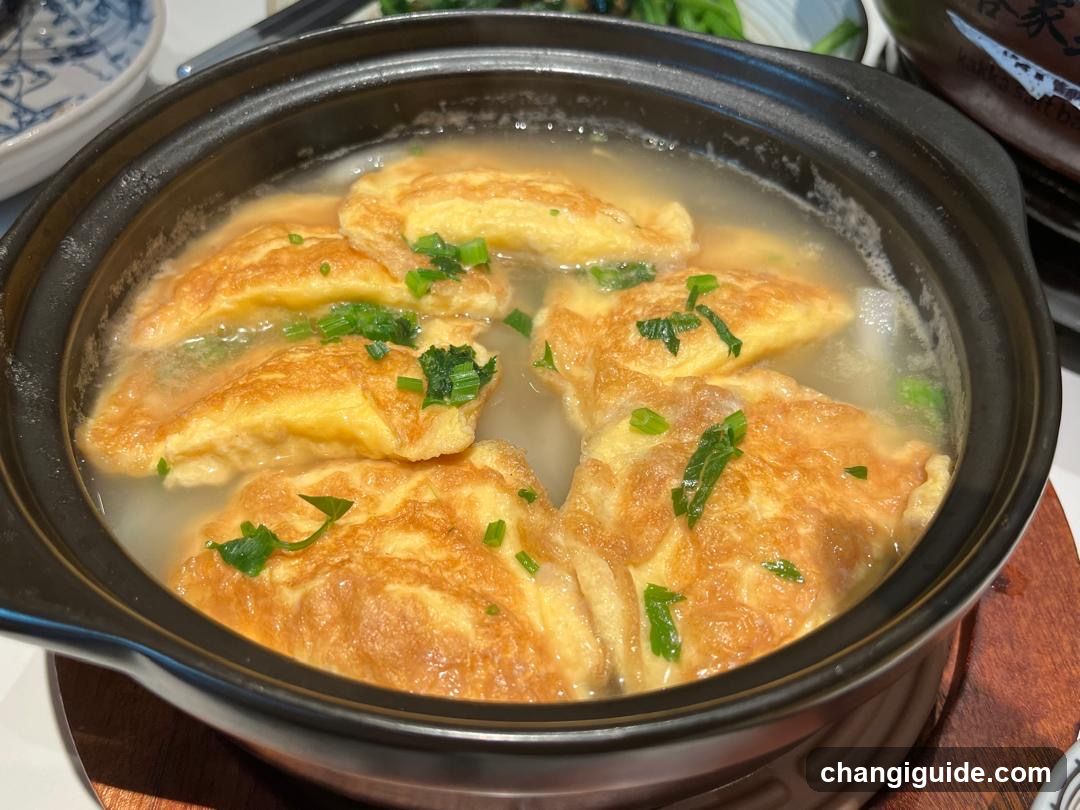 Pot of Egg Dumplings Soup