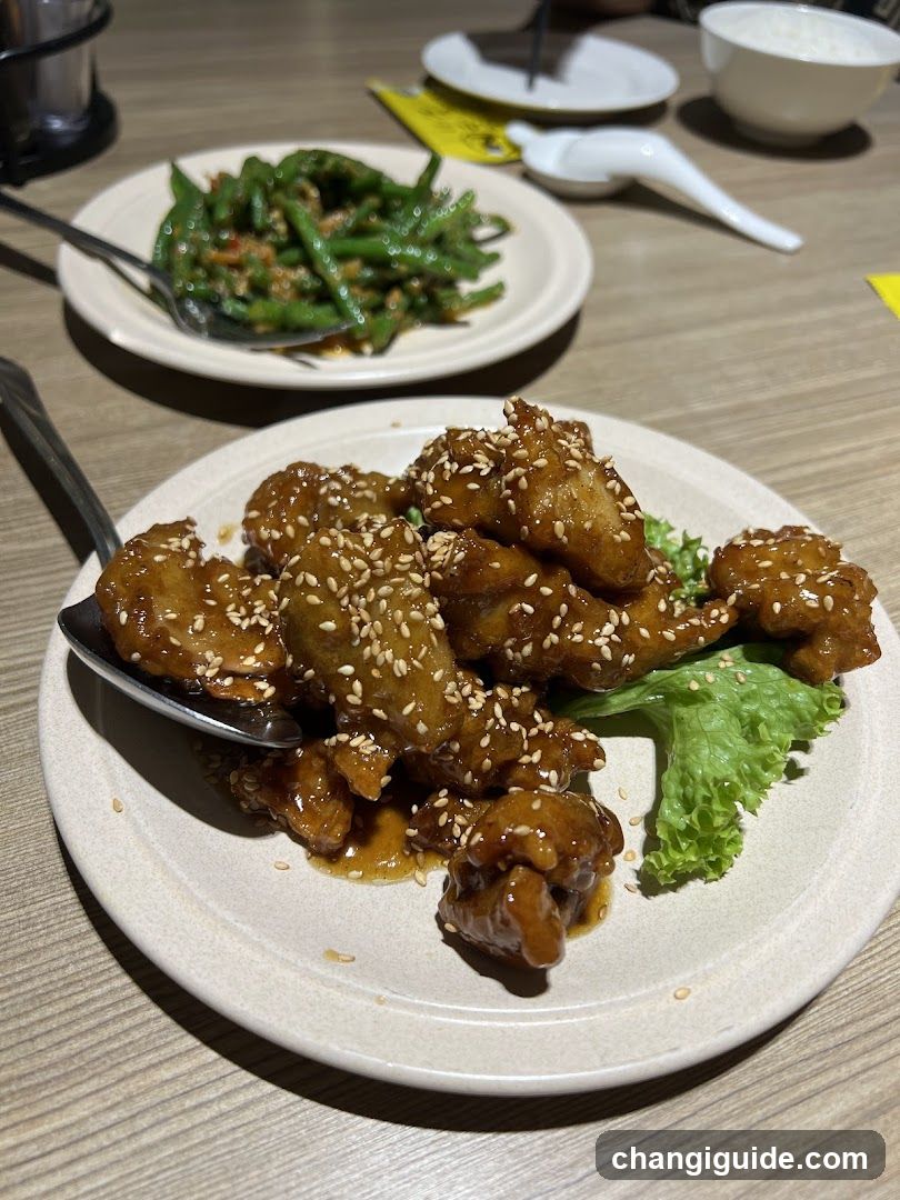Sesame Chicken and Green Beans