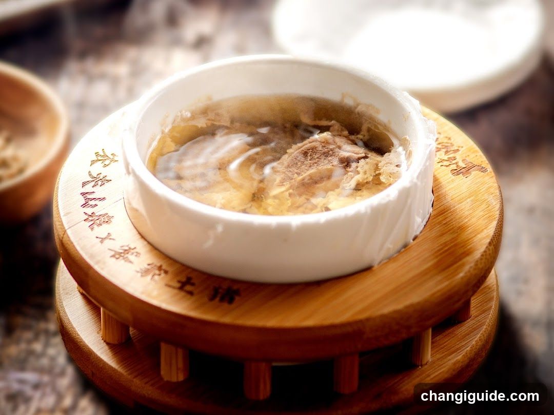 Bowl of Soup on Wooden Stand