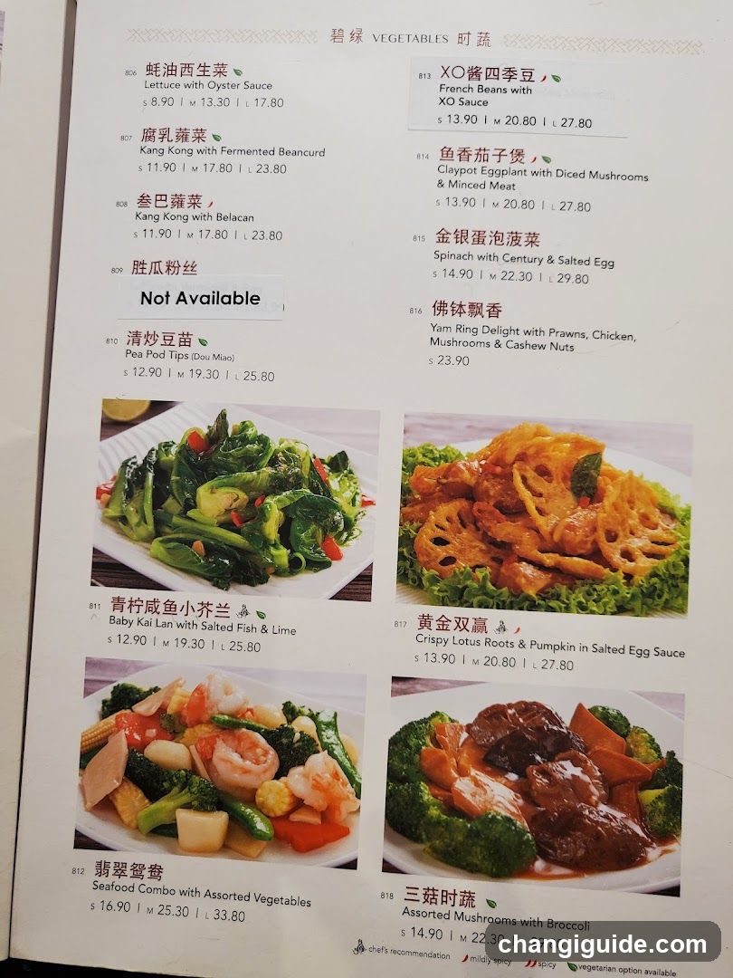Vegetables Menu Page