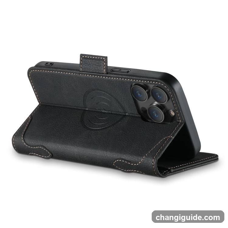 Black Phone Case with Wallet Functionality
