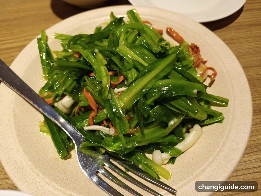 Stir-fried Green Vegetables with Squid