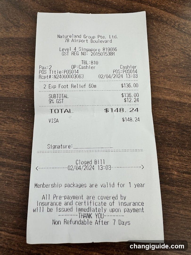 Natureland Group Receipt