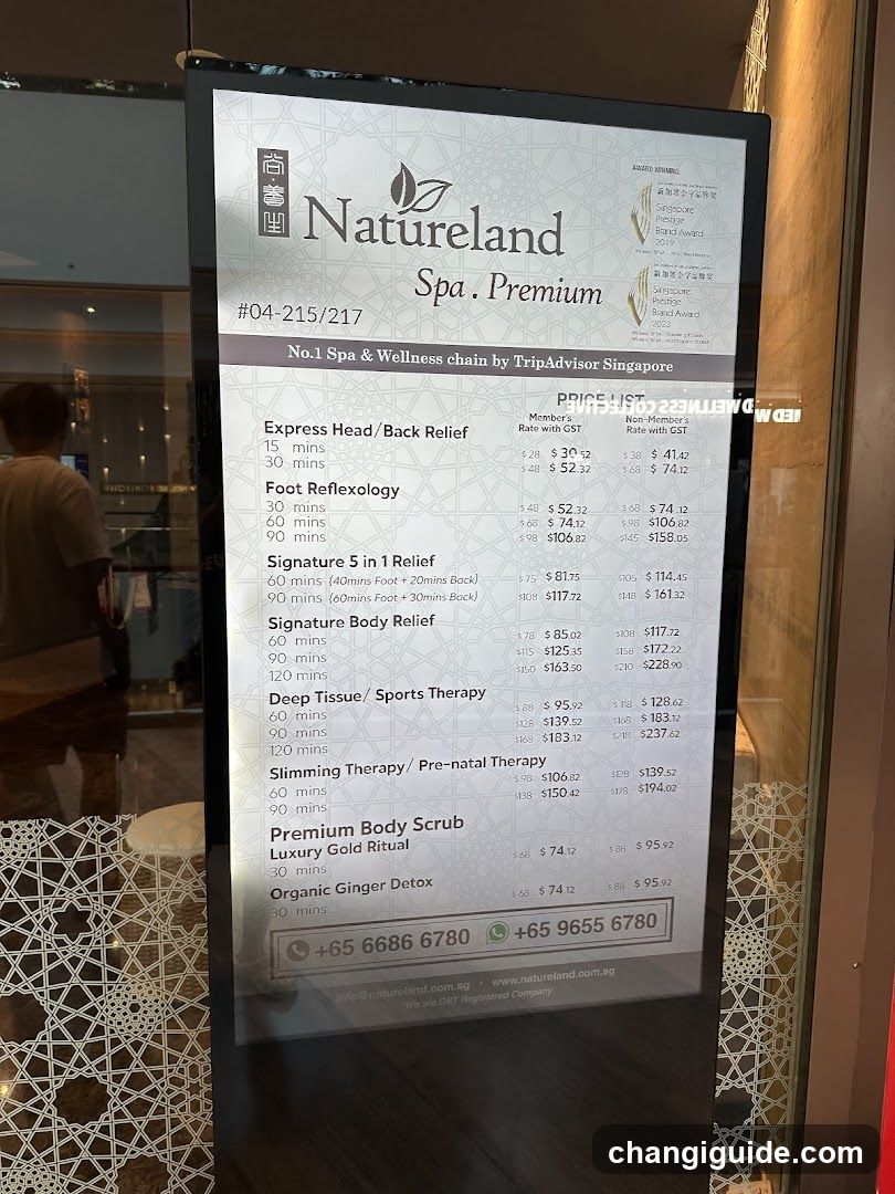Natureland Spa Premium Price List