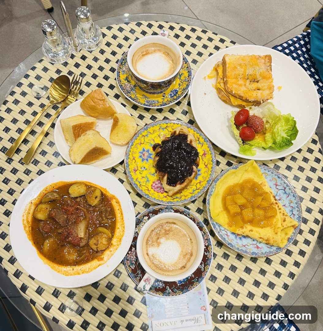 Breakfast Spread on Checkered Table