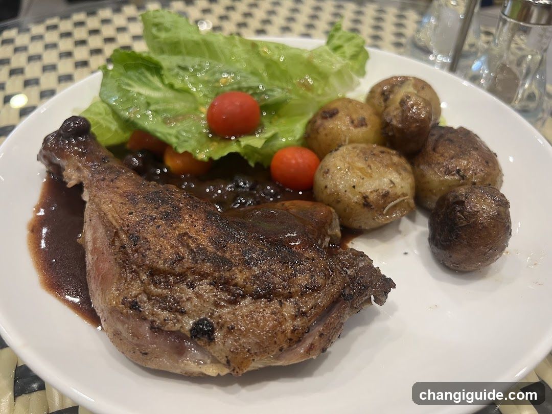Roasted Lamb Leg with Potatoes and Salad