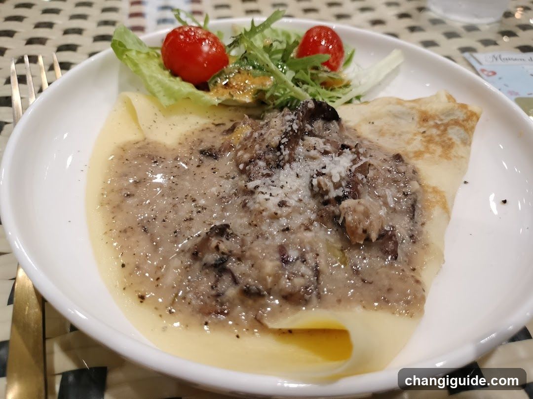 Mushroom Risotto with Crepe and Salad
