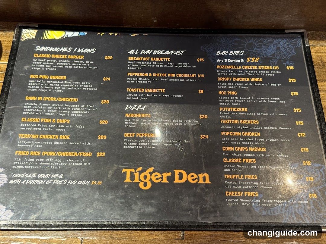 Tiger Den Menu Board