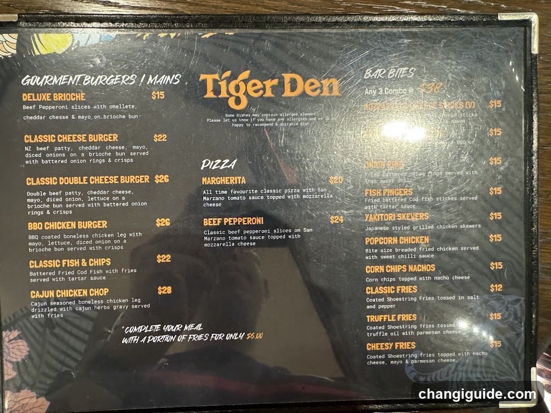 Tiger Den Menu Board