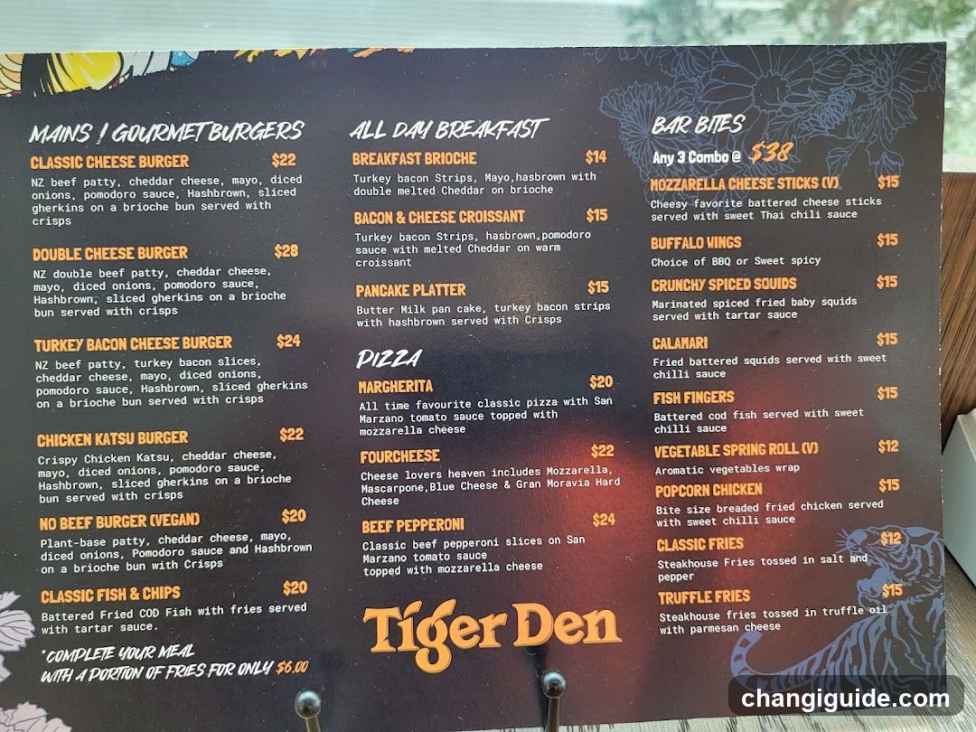 Tiger Den Menu Board