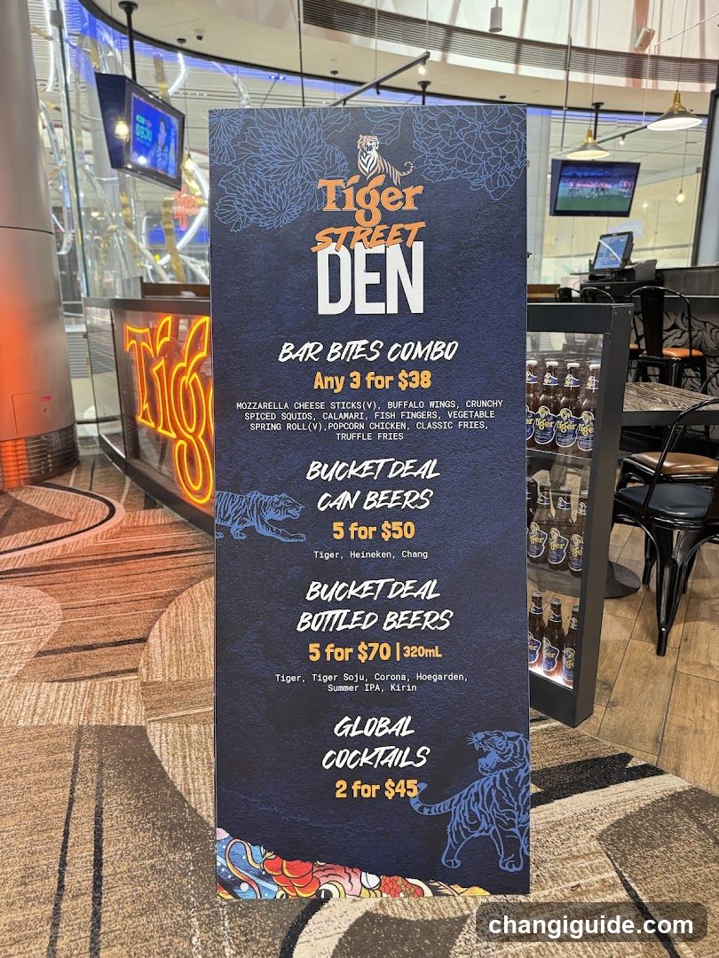 Tiger Street Den Menu Board