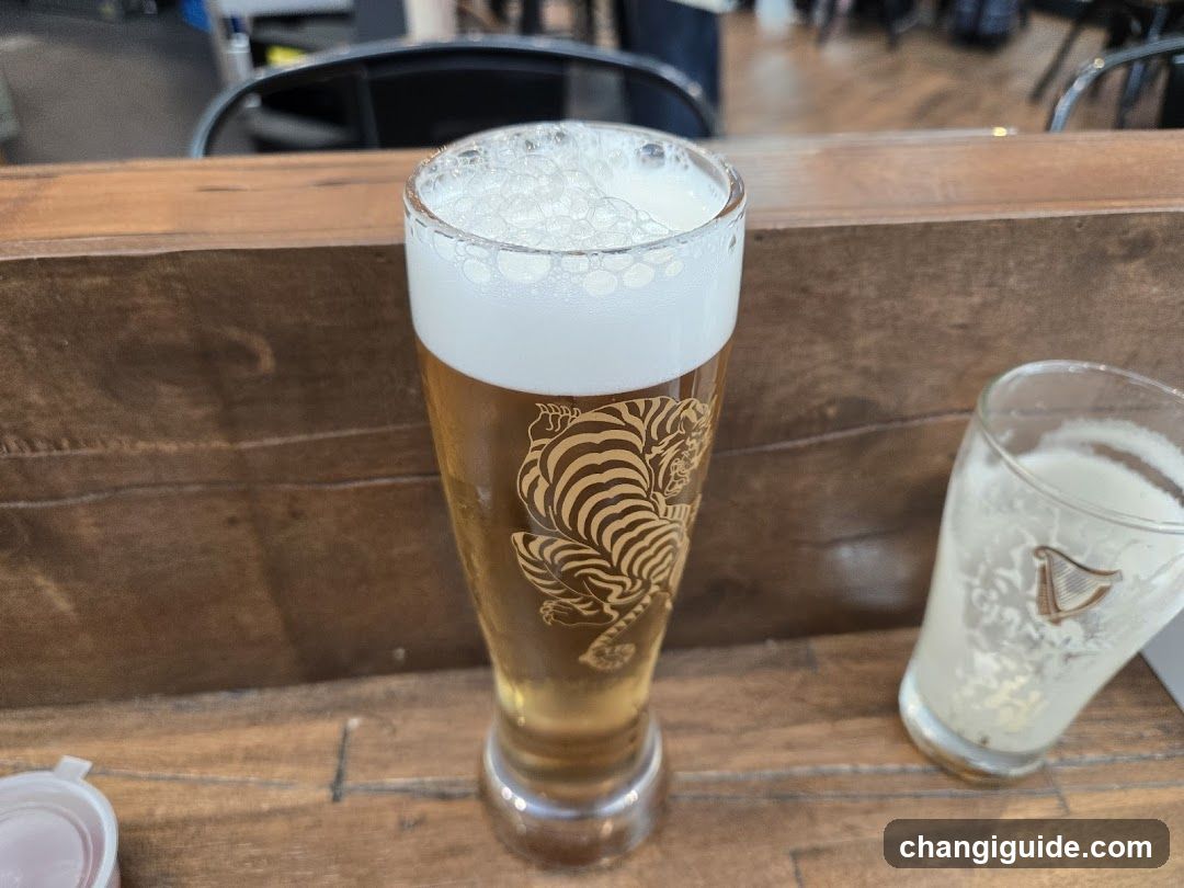Beer Glass with Tiger Design