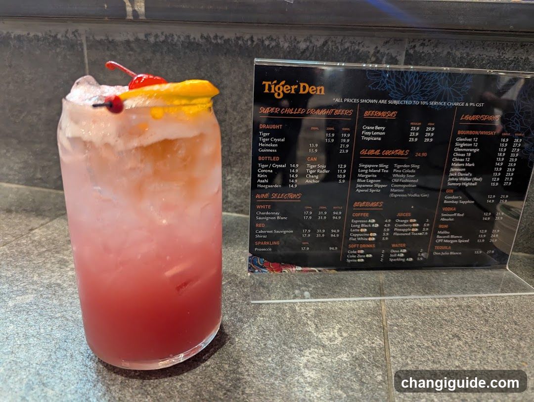 Tiger Den Drink and Menu Display