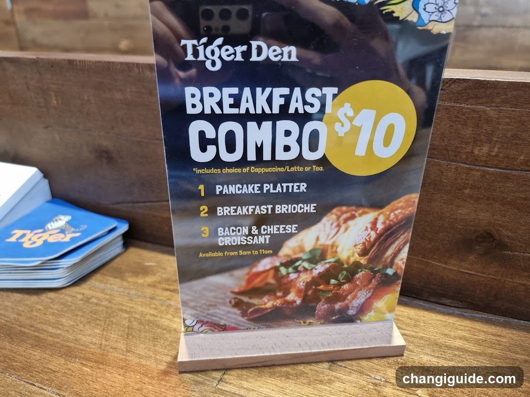 Tiger Den Breakfast Combo Sign