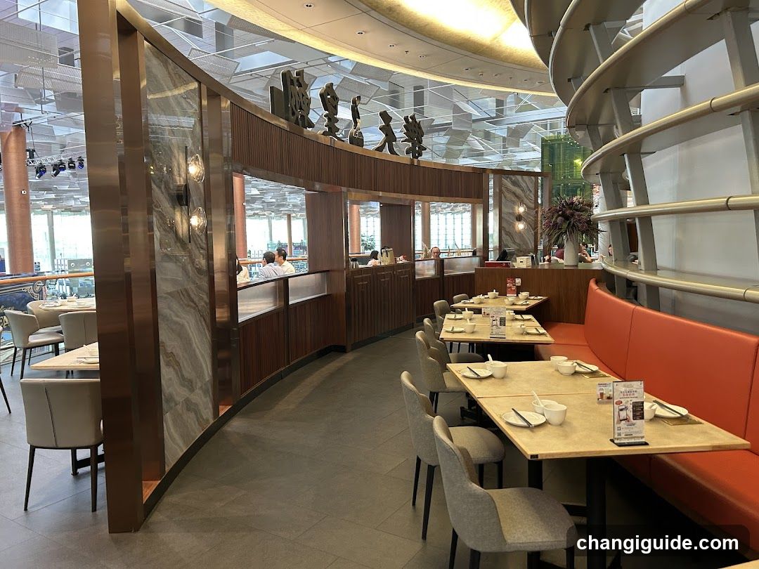 Restaurant Interior with Orange Booth Seating
