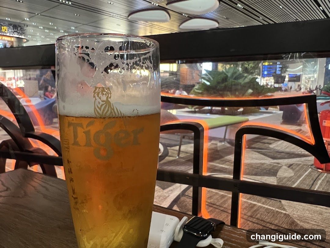 Tiger Beer Glass at Airport Lounge