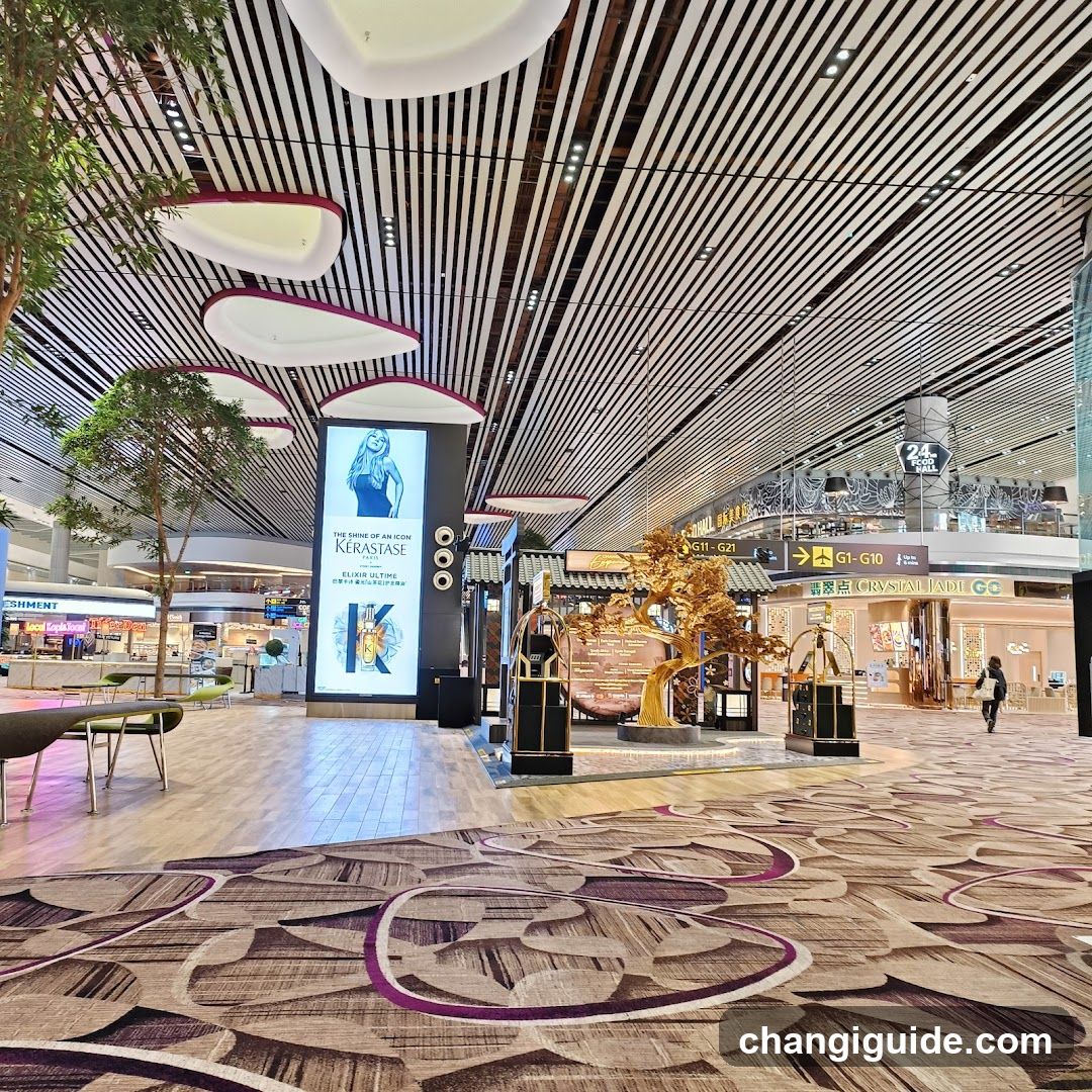 Airport Terminal Interior with Decorative Display