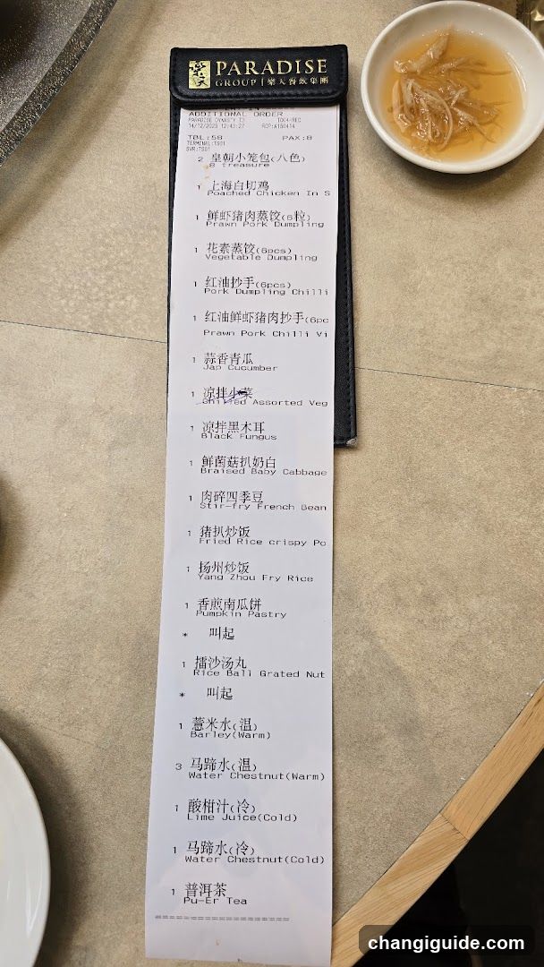 Paradise Group Receipt