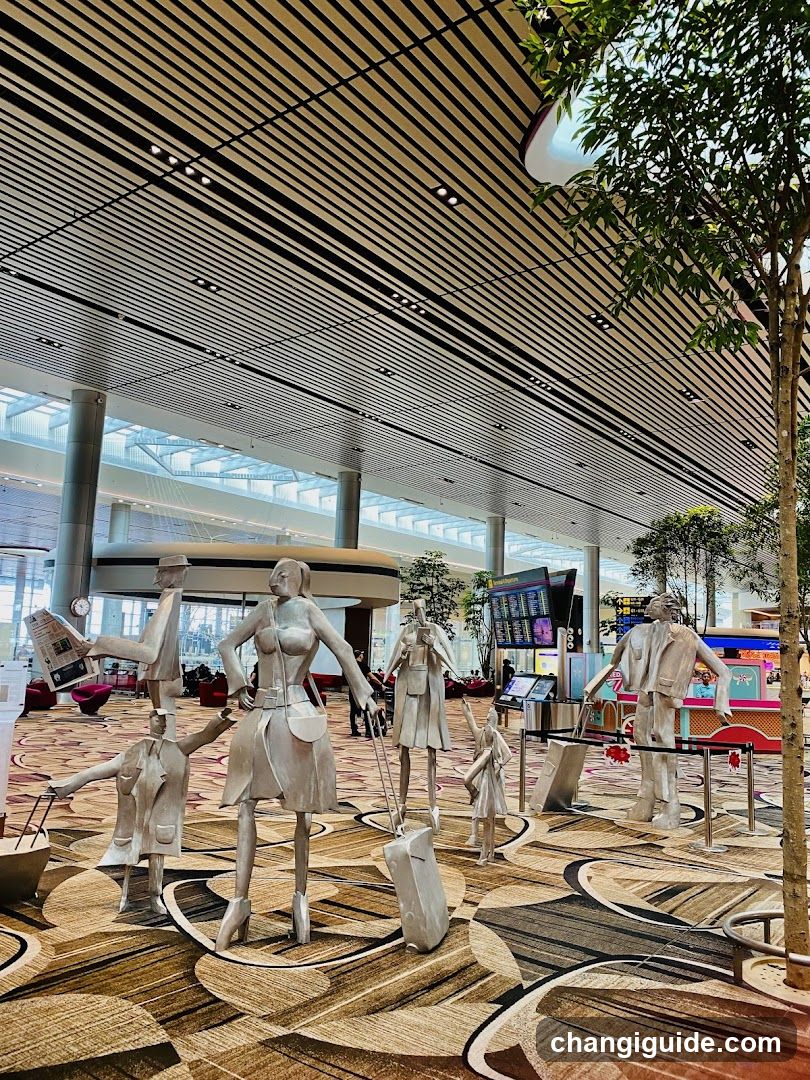 Airport Terminal Interior with Sculptural Display