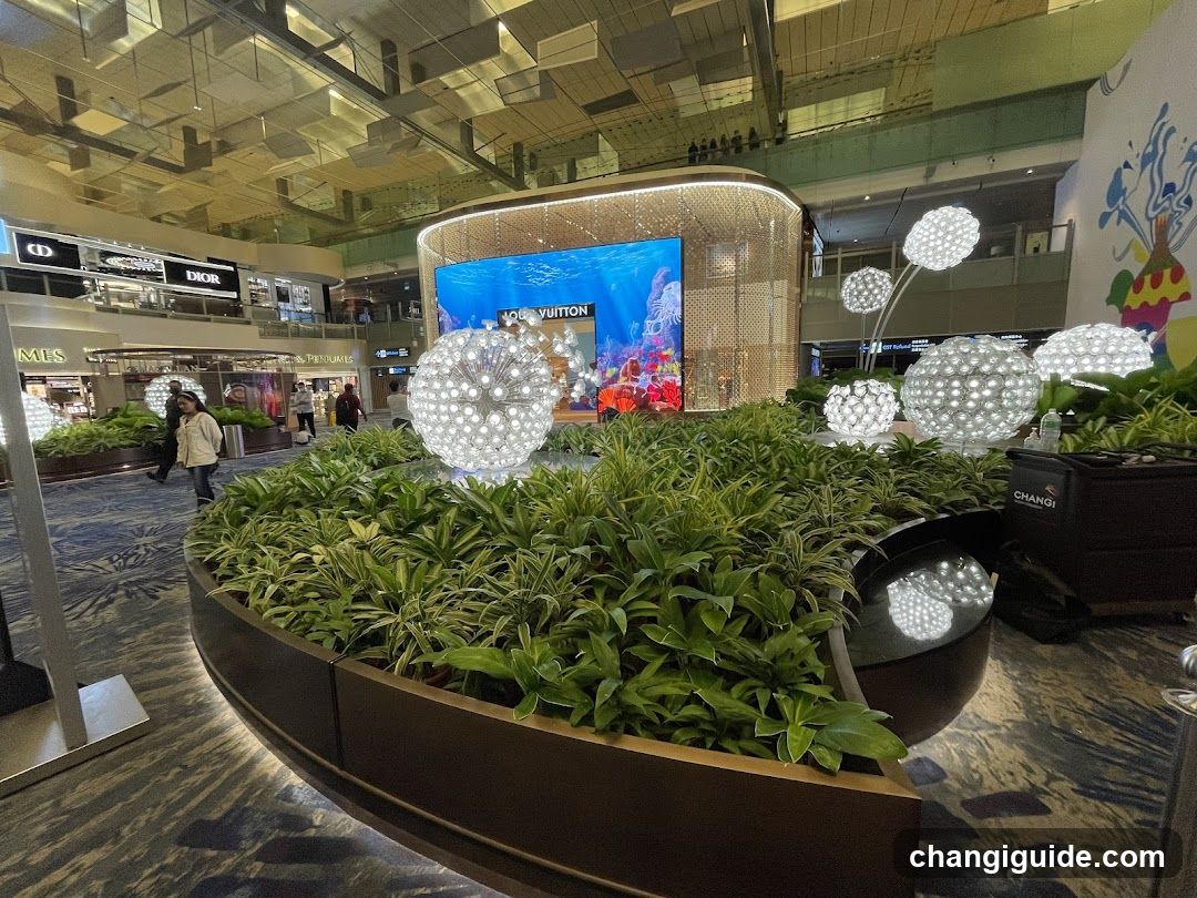 Airport Terminal Interior with Decorative Display