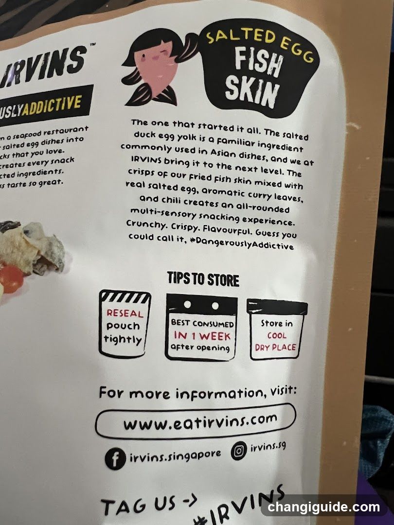 Irvin's Salted Egg Fish Skin Packaging Back