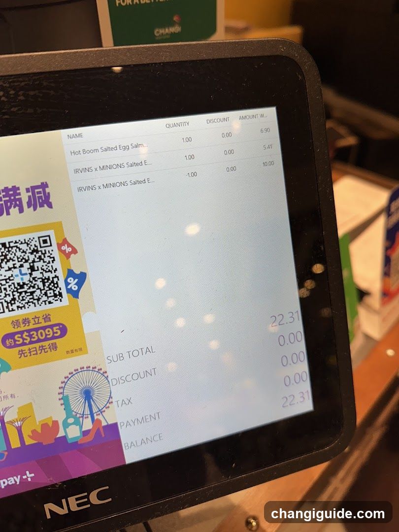 Checkout Screen Display