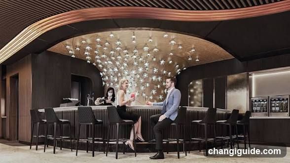 Modern Bar Interior with Hanging Lights
