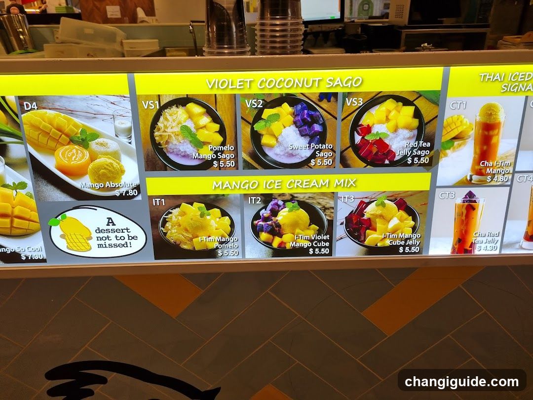 Violet Coconut Sago & Mango Ice Cream Mix Menu Board