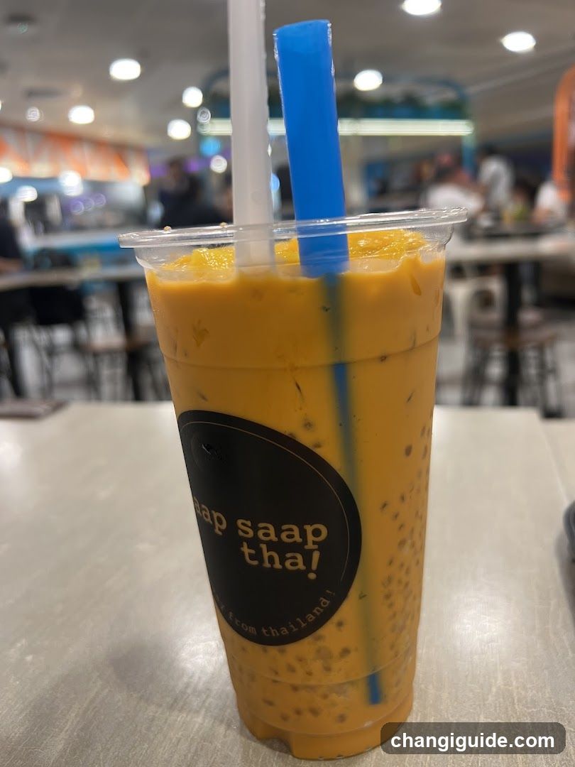 Thailand-themed drink in a cup