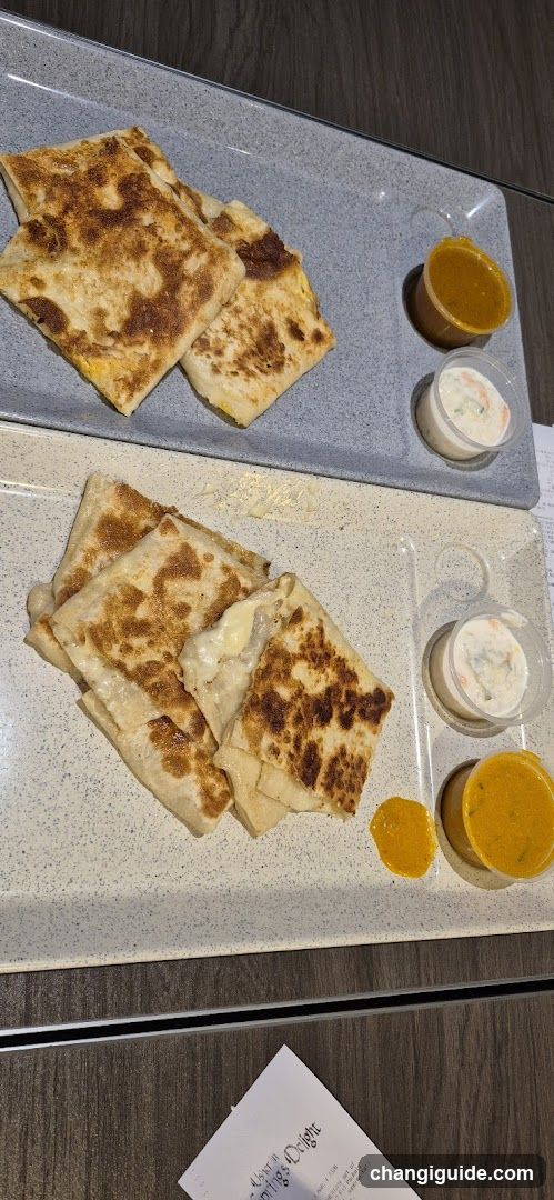 Food Platter with Roti and Sauces