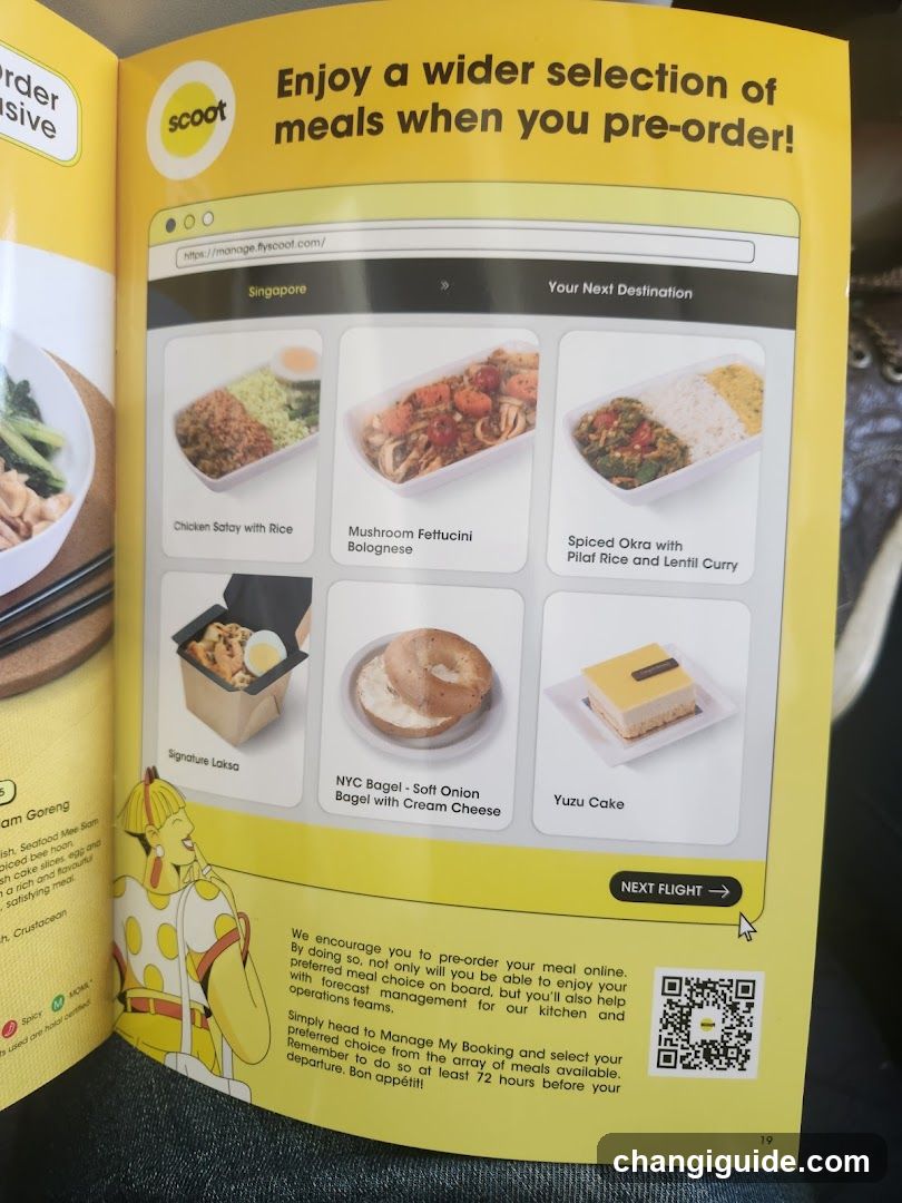 Scoot Pre-order Meal Menu Page