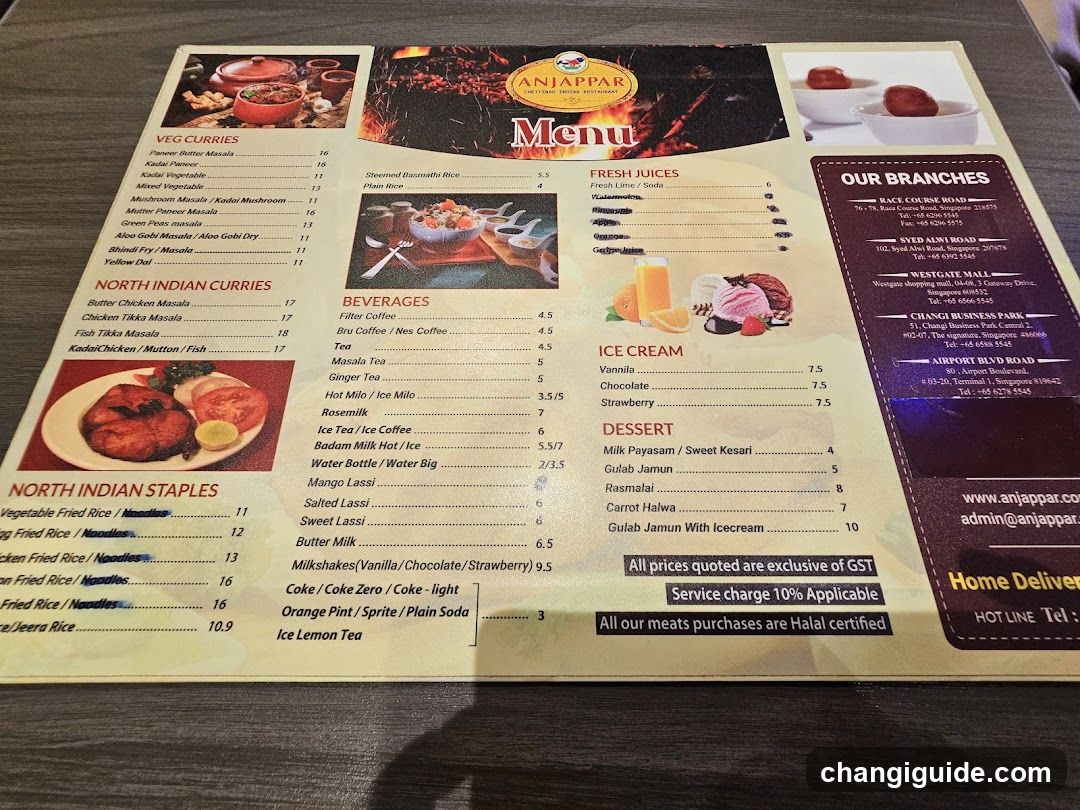 Anjappar Menu