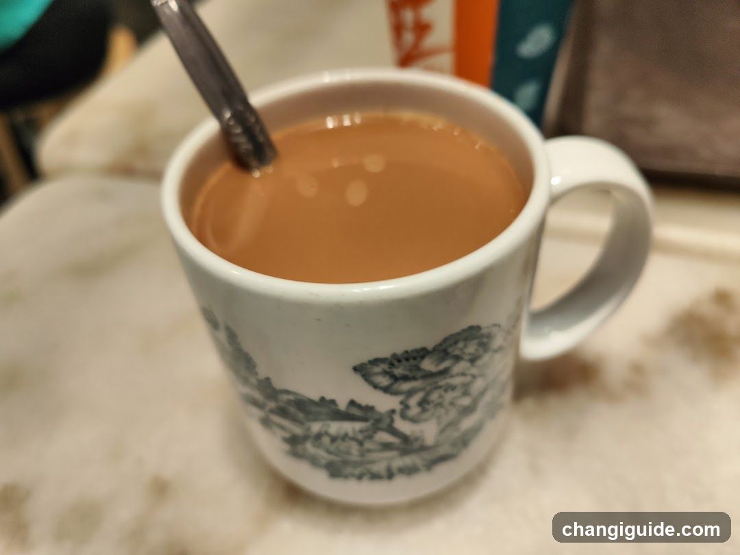 Tea in a patterned mug