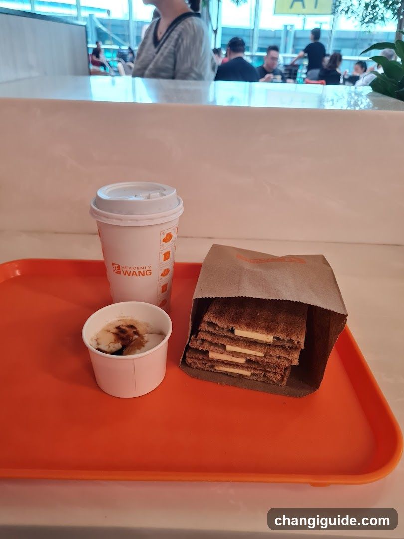 Food Tray with Drink and Cake