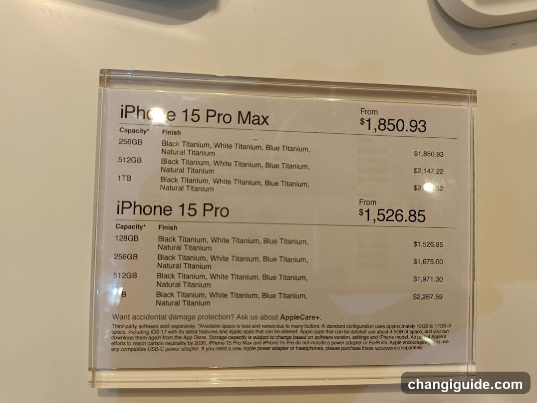 iPhone Price List Signage